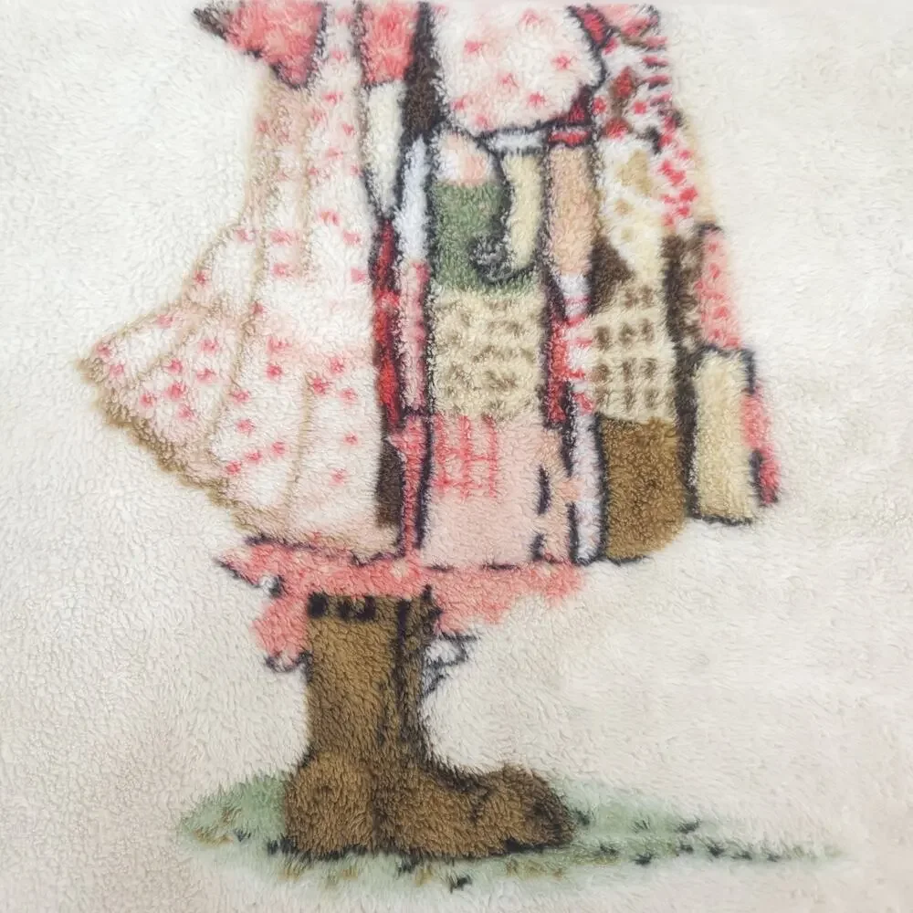 Vtg‎ Holly Hobbie Mink Plush Throw Nursery Blanket Sunbonnet Kawaii  Japan 39x54